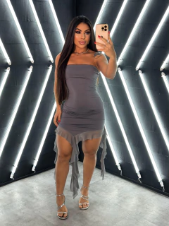 VESTIDO SUPLEX COM TULE SEREIA - Menina VIP