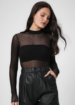 BLUSA POÁ MANGA LONGA TULE - loja online