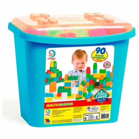 Blocos de Montar Molto Block Azul 90 Peças - Cardoso