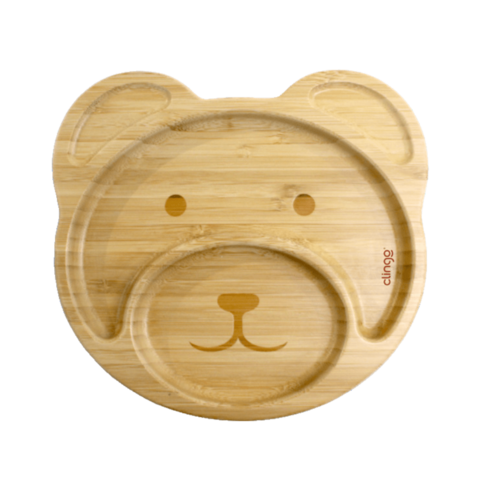 Prato com Ventosa Bambu Green Urso - Clingo