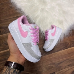 NIKE AIR FORCE - Glitter Prata