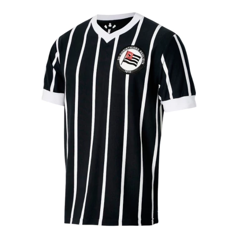Camisa Retrô Corinthians 1919 - Masculina - Preta com listras brancas