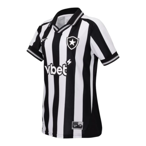 Camisa Botafogo I 25/26 - Torcedor Reebok Feminina - Preta e branca