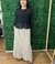 Saia longa Cordão de regulagem na Cintura texturizada. - Thaís Boutique | Moda Feminina
