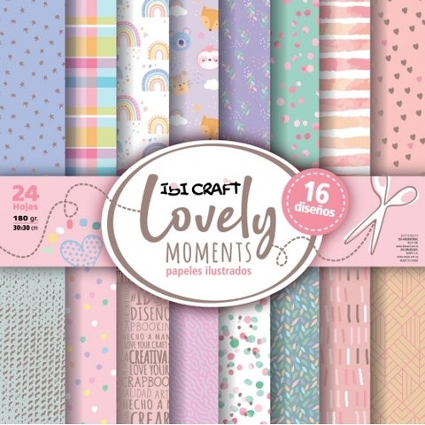 Papel para scrap 30x30 160gr Lovely IBICRAFT