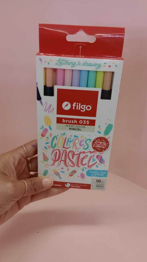 Marcador punta pincel x10 Pastel FILGO
