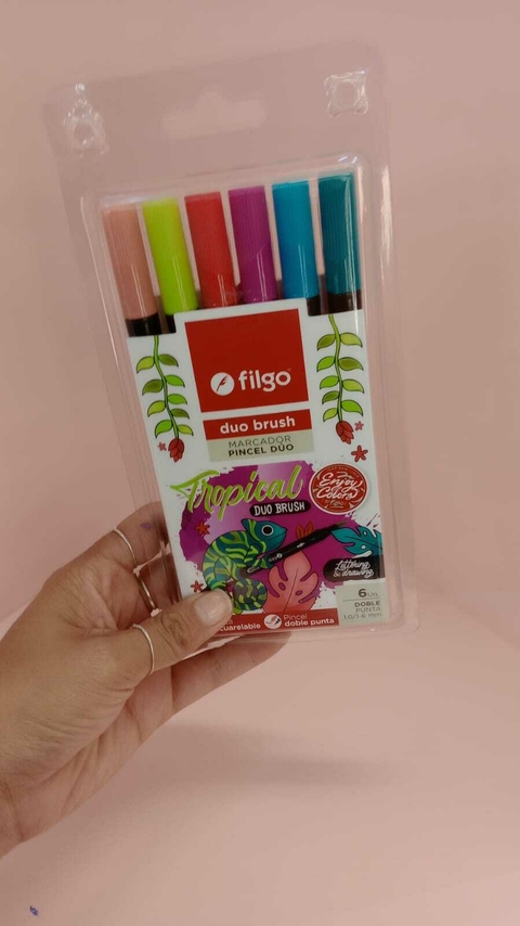 Marcador punta pincel Duo Tropical x6 FILGO