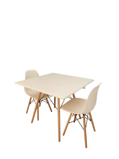 Conjunto Eames Eiffel com 2 Cadeiras - Mesa 90cm