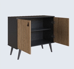 Balcão Buffet Amber 2 Portas 1 Prateleira Preto/Natural na internet