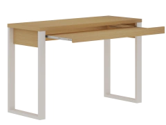 Escrivaninha para Escritório 120 cm 1 Gaveta Taurus Freijó/Branco - Do Vale Decor