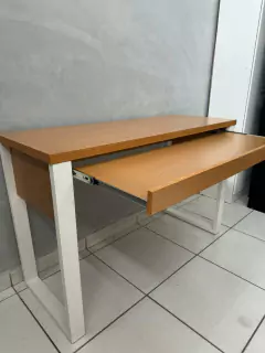 Imagem do Escrivaninha para Escritório 120 cm 1 Gaveta Taurus Freijó/Branco