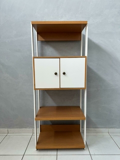 Estante Para Escritório 2 Portas Branco/Freijó - Do Vale Decor