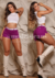Short Jeans Feminino Colors Collection - Roxo - comprar online