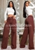 Calça Jeans Feminina Premium Collection Wide Leg - Marrom