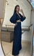 Conjunto cropped manga longa e max pantalona (preto) - loja online