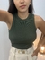 Cropped canelado básico (verde militar) - comprar online