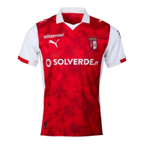 Camisa Braga I 25/26 Puma Torcedor Masculina - Vermelho e branco - comprar online