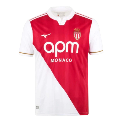 Camisa AS Mônaco I 25/26 Torcedor Mizuno Masculino - Branco e Vermelho - comprar online