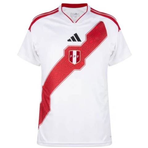 Camisa Peru I Copa do mundo 2026 Torcedor Adidas Masculina - Branco e vermelho