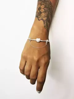 Pulseira de Berloque Fecho Coração Cravejado