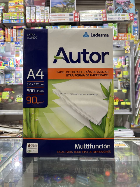 Resma de Papel Autor A4 – 500 Hojas | 90 grs
