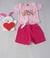 Conjunto Juvenil Feminino Amarração e Bolso Fake com Short Barra Desfiada - comprar online