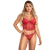 Cropped em tule bordado , barbatanas e tiras ajustáveis nas costas, tanga com regulagem