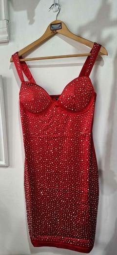 Vestido rojo hot fix plata
