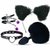 KIT FETICHE - PLUG ANAL TAMANHO "P" COM RABO DE COELHO, GRAMPOS DE SEIOS, TIARA COM ORELHINHAS E COLEIRA SEXY