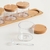 Set x 4 recipientes redondos acrilico tapa de madera 38x10,5 cm - comprar online