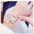 Mulheres Diamante Starry Square Dial Relógio de pulso Set, relógio de quartzo - comprar online