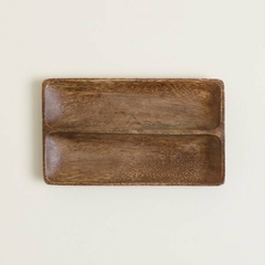 Bandeja rect. 2 divisiones de acacia Manila - comprar online