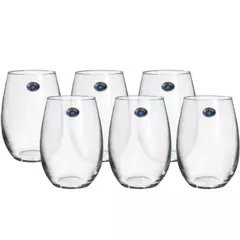Vaso Copa de cristal Bohemia Mergus x 6