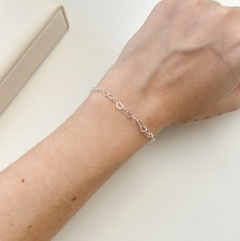 Pulseira Corações Vazados no Prata