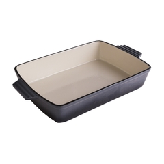 FUENTE RECTANGULAR HIERRO ESMALTADO ERMINDA GRIS MARINO