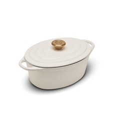 OLLA DE HIERRO FUNDIDO ESMALTADO OVAL ERMINDA BLANCO - comprar online