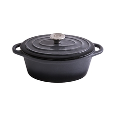 OLLA DE HIERRO FUNDIDO ESMALTADO OVAL ERMINDA GRIS MARINO