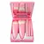 KIT DE PINCÉIS PORTÁTIL COM ESPELHO - ROSA - comprar online