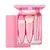 KIT DE PINCÉIS PORTÁTIL COM ESPELHO - ROSA