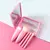 KIT DE PINCÉIS PORTÁTIL COM ESPELHO - ROSA na internet