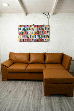 Sillón Marrón en Ecocuero con camastro en internet