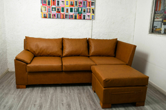 Sillón Marrón en Ecocuero con camastro - Garea's Home & Deco