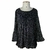Blusa manga longa lurex preta - comprar online