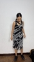 Vestido midi regata crepe estampa geométrica p&b - comprar online