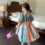 Vestido Coloridáh Mangas Bufantes - loja online