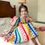Vestido Coloridáh Mangas Bufantes - comprar online