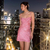 Vestido feminino bodycon de seda brilhante, decote baixo, sem mangas, sem costas