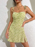 Floral suspender split mini vestido 2023 verão novo magro sem mangas patry prai - comprar online