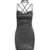 Vestido feminino bodycon de seda brilhante, decote baixo, sem mangas, sem costas - comprar online