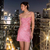 Vestido feminino bodycon de seda brilhante, decote baixo, sem mangas, sem costas - loja online